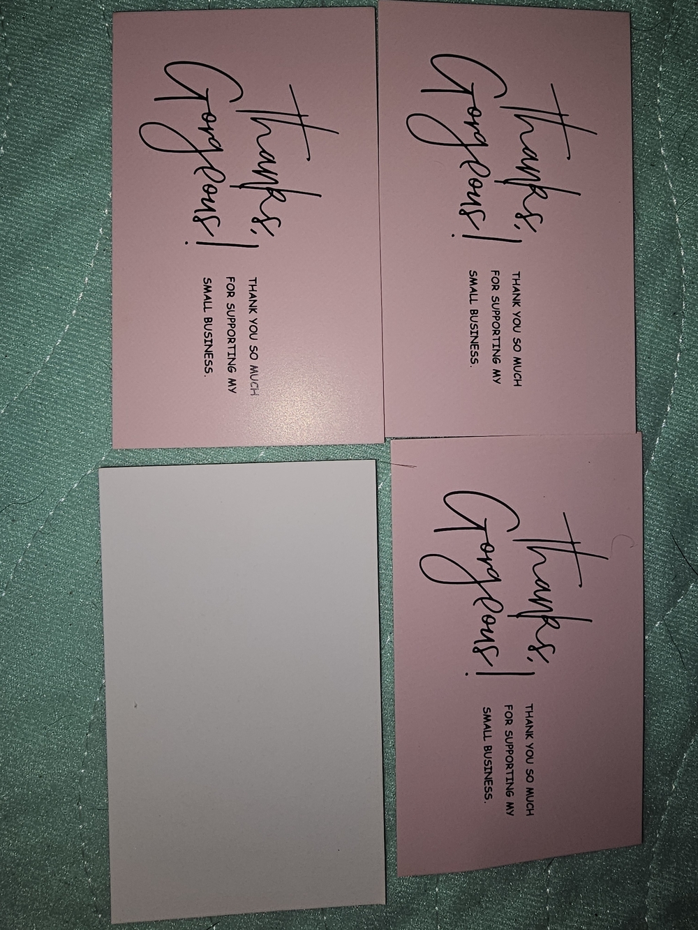 Blank Pink Thank You Cards for Small Business - Pack of 20